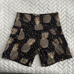 Constantly Varied Gear Black and Gold Pineapple Bike Shorts